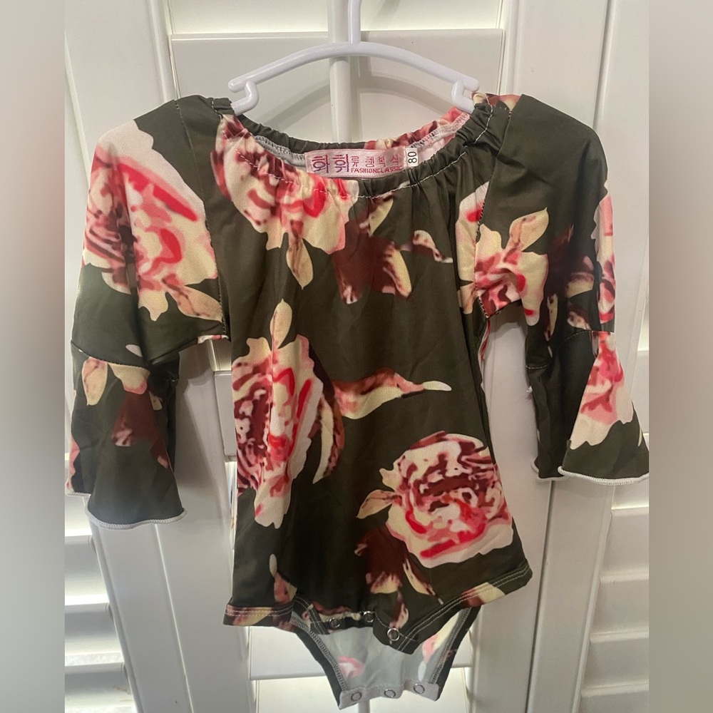 Floral Long Sleeve Bodysuit for Kids